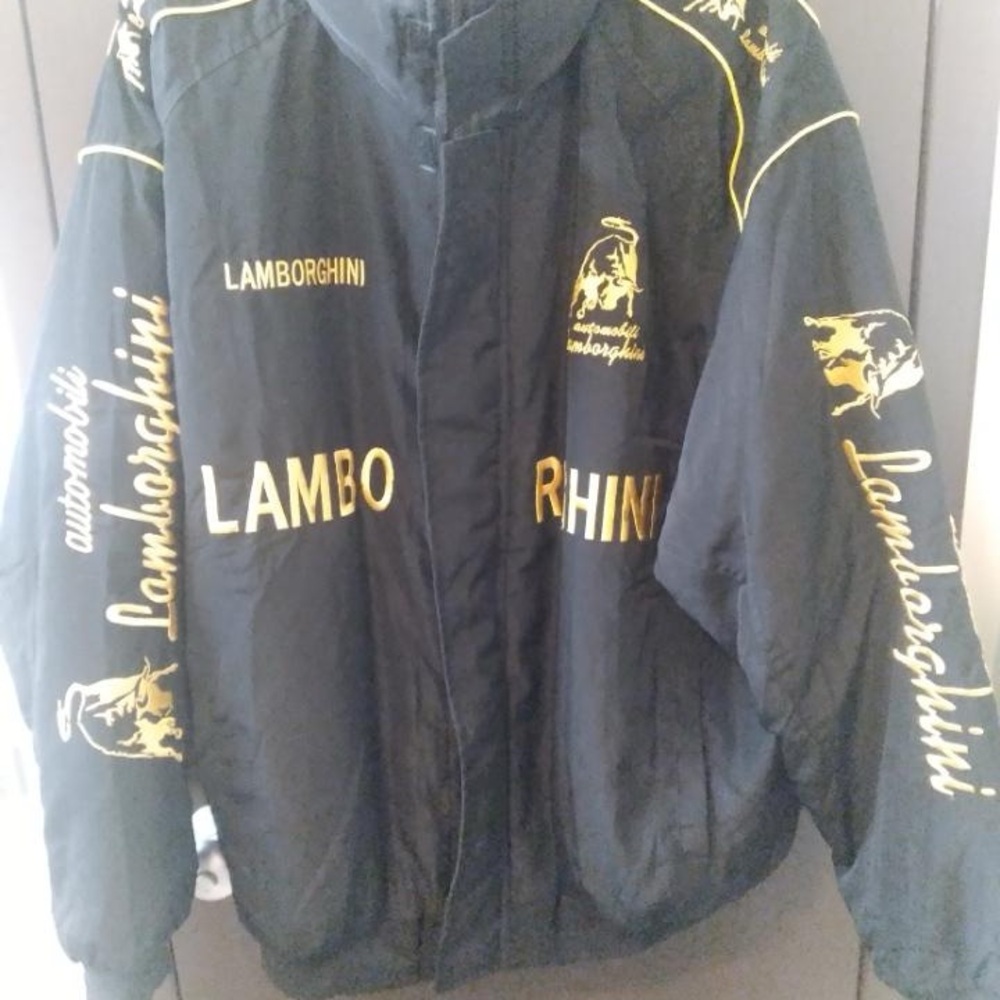 Lamborghini Black and Yellow Men's Race style Jacket 2XL